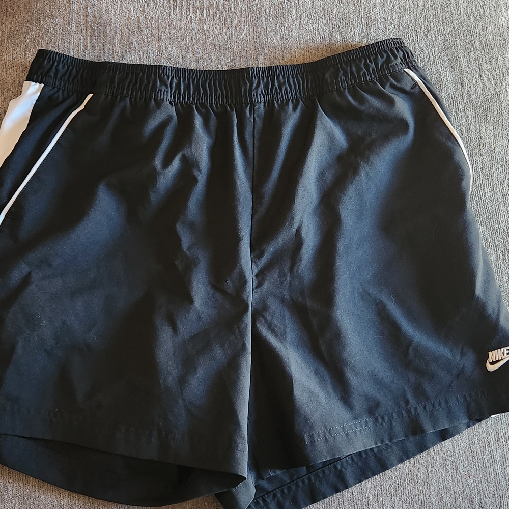 Nike Black Sports Shorts with White Stripes